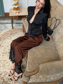 Lace Satin Trousers